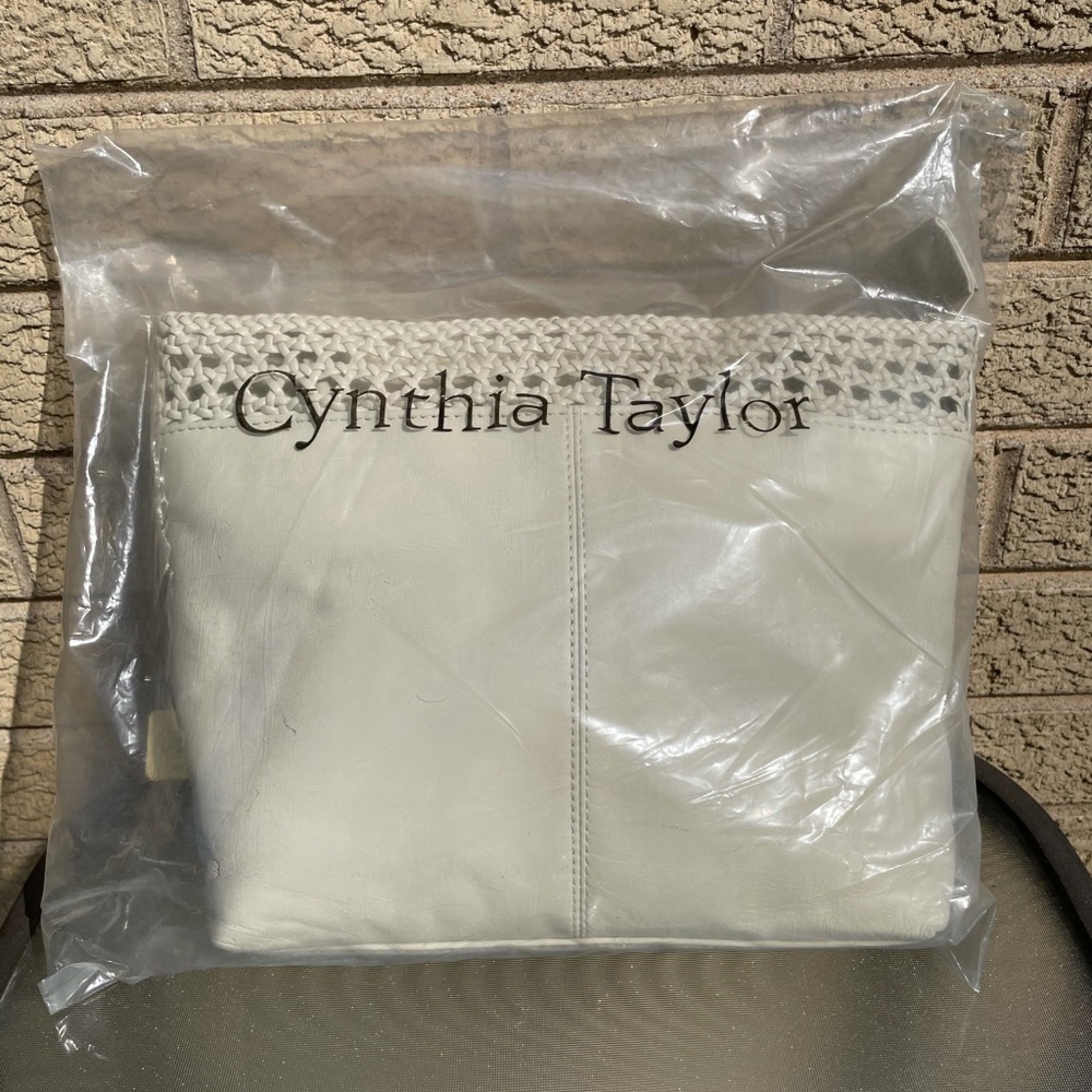 Cynthia Taylor Leather Crochet Trim Handbag